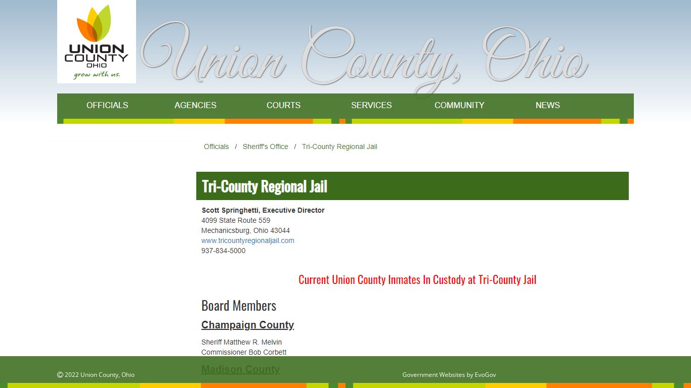 Tri-County Regional Jail - Union County, Ohio